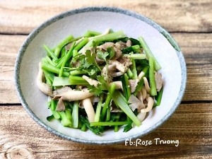 Cải ngọt xào nấm